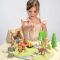 Set de joaca, camping in natura, din lemn premium, Tender Leaf Toys