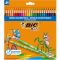 Creioane colorate cu guma de sters Evolution Illusion Bic, 24 culori