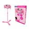 Stativ reglabil cu 2 microfoane, Lexibook Barbie, efecte vocale, lumini si bluetooth speaker, Roz