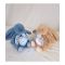 Veioza muzicala cu proiectie, Doudou, Iepuras pufos, 19 cm, Albastru