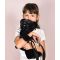 Jucarie de plus, Doudou, Ursulet, geanta crossbody, Negru, 30 cm