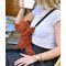 Jucarie de plus, Doudou, Ursulet, geanta crossbody, Teracota, 30 cm