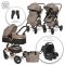 Carucior transformabil, Lorelli Alba Premium, set adaptori pentru cosulet auto inclus, Pearl Beige