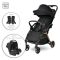 Carucior pentru nou-nascut autofold, Lorelli Loret, ultra-light, pana la 22 kg, Black Jasper