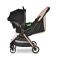 Carucior pentru nou-nascut autofold, Lorelli Loret, ultra-light, pana la 22 kg, Beige