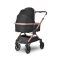 Carucior 3 in 1, Lorelli Reya, maner reversibil, pana la 22 kg, Black Jasper