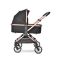 Carucior 3 in 1, Lorelli Reya, maner reversibil, pana la 22 kg, Black Jasper