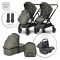 Carucior 3 in 1, Lorelli Reya, maner reversibil, pana la 22 kg, Green