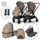 Carucior 3 in 1, Lorelli Reya, maner reversibil, pana la 22 kg, Brown