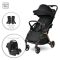 Carucior 2 in 1 autofold, Lorelli Loret, set adaptori inclus, cosulet auto inclus, pana la 22 kg, Black Jasper