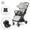 Carucior 2 in 1 autofold, Lorelli Loret, set adaptori inclus, cosulet auto inclus, pana la 22 kg, Grey Jasper