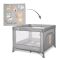 Tarc de joaca, Lorelli Play N Relax, 100 x 100 x 75 cm, deschidere laterala, geanta de transport, Grey Adventure