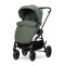 Carucior set 2 in 1, Lorelli Venice, cos landou individual, cadru din aluminiu, sezut reversibil, pana la 22 Kg, Green
