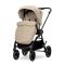 Carucior set 2 in 1, Lorelli Venice, cos landou individual, cadru din aluminiu, sezut reversibil, pana la 22 Kg, Beige