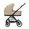 Carucior set 2 in 1, Lorelli Venice, cos landou individual, cadru din aluminiu, sezut reversibil, pana la 22 Kg, Beige