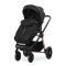 Carucior set 2 in 1, Lorelli Bianca, cos landou individual cu maner de transport, cadru din aluminiu, pana la 22 kg, Black