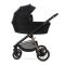 Carucior set 2 in 1, Lorelli Bianca, cos landou individual cu maner de transport, cadru din aluminiu, pana la 22 kg, Black