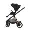 Carucior set 2 in 1, Lorelli Bianca, cos landou individual cu maner de transport, cadru din aluminiu, pana la 22 kg, Black