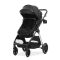 Carucior set 2 in 1, Lorelli Aspen, transformabil, set adaptori cos auto inclus, pana la 22 kg, Black
