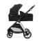 Carucior set 2 in 1, Lorelli Aspen, transformabil, set adaptori cos auto inclus, pana la 22 kg, Black