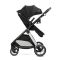 Carucior set 2 in 1, Lorelli Aspen, transformabil, set adaptori cos auto inclus, pana la 22 kg, Black