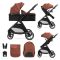 Carucior set 2 in 1, Lorelli Aspen, transformabil, set adaptori cos auto inclus, pana la 22 kg, Picante