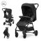 Carucior pentru nou-nascut, Lorelli Noir, sistem de pliere cu o singura mana, pana la 22 kg, Black 