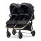 Carucior pentru gemeni, Lorelli Duo, pana la 22 kg , cadru din aluminiu, spatar reglabil pozitii multiple, geanta inclusa, Black