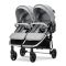 Carucior pentru gemeni, Lorelli Duo, pana la 22 kg , cadru din aluminiu, spatar reglabil pozitii multiple, geanta inclusa, Grey