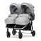 Carucior pentru gemeni, Lorelli Duo, pana la 22 kg , cadru din aluminiu, spatar reglabil pozitii multiple, geanta inclusa, Grey