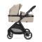 Carucior set 2 in 1, Lorelli Aspen, transformabil, set adaptori cos auto inclus, pana la 22 kg, Cappuccino