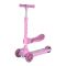 Trotineta, Lorelli Jetster Plus, pana la 20 kg, scaun pliabil si reglabil 4 pozitii, roti din silicon cu leduri colorate, Pink