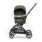 Carucior pentru nou-nascut, Lorelli Makaya, cu scaun rotativ 360 grade, cadru din aluminiu, pana la 22 kg, Green