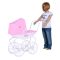 Carucior retro pentru papusi, Knorr Toys Classic, copertina reglabila, 80 x 31 x 71 cm, Rose White Princess