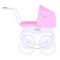 Carucior retro pentru papusi, Knorr Toys Classic, copertina reglabila, 80 x 31 x 71 cm, Rose White Princess