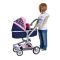Carucior landou pentru papusi, Knorr Toys Boonk, reglabil si transformabil, 59 x 42 x 80 cm, Pink Hearts