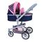 Carucior landou pentru papusi, Knorr Toys Boonk, reglabil si transformabil, 59 x 42 x 80 cm, Pink Hearts