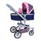 Carucior landou pentru papusi, Knorr Toys Boonk, reglabil si transformabil, 59 x 42 x 80 cm, Pink Hearts