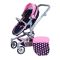Carucior landou pentru papusi, Knorr Toys Boonk, reglabil si transformabil, 59 x 42 x 80 cm, Pink Hearts