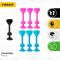 Joc de darts cu ventuze, Tossit, 7 buc, Roz-Bleu