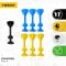 Joc de darts cu ventuze, Tossit, 7 buc, Albastru-Galben