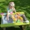 Masa de picnic senzoriala Deluxe cu bancute, loc pentru nisip si apa, Wendi Toys