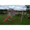 Casuta Wendi Toys Nordic Adventure House, cu loc pentru nisip, tobogan, leagan dublu, modul sport, bucatarie