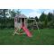 Casuta Wendi Toys Summer Adventure House, cu loc pentru nisip, tobogan, leagan dublu, modul sport, bucatarie