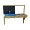 Casuta de gradina, Wendi Toys Grey Lodge, cu tobogan, leagan dublu, modul sport si bucatarie