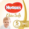 Scutece Huggies New Elite Soft, Marimea 5, 100 buc, 15-22 kg