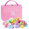 Set constructie, Plus-Plus, 70 piese mari, portabil, in cutie metalica, Culori pastelate