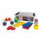 Set constructie educativ, Plus-Plus, 200 piese mari, mix, cu roti si placi de baza