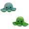 Jucarie de plus cu doua fete Octopus Flip Flop, Caracatita, Verde, 20 cm