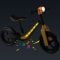 Bicicleta fara pedale cu lumini si muzica Rider, Action One, 12 inch, Negru-Portocaliu